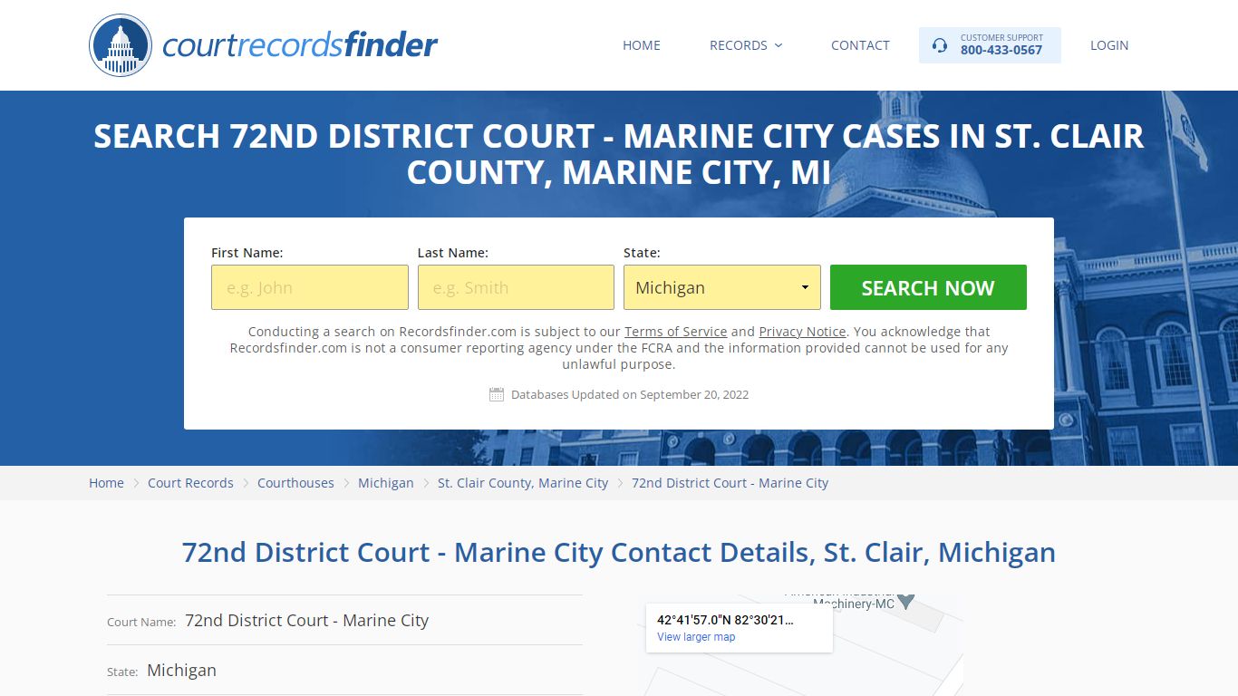 72nd District Court - Marine City Case Search - RecordsFinder